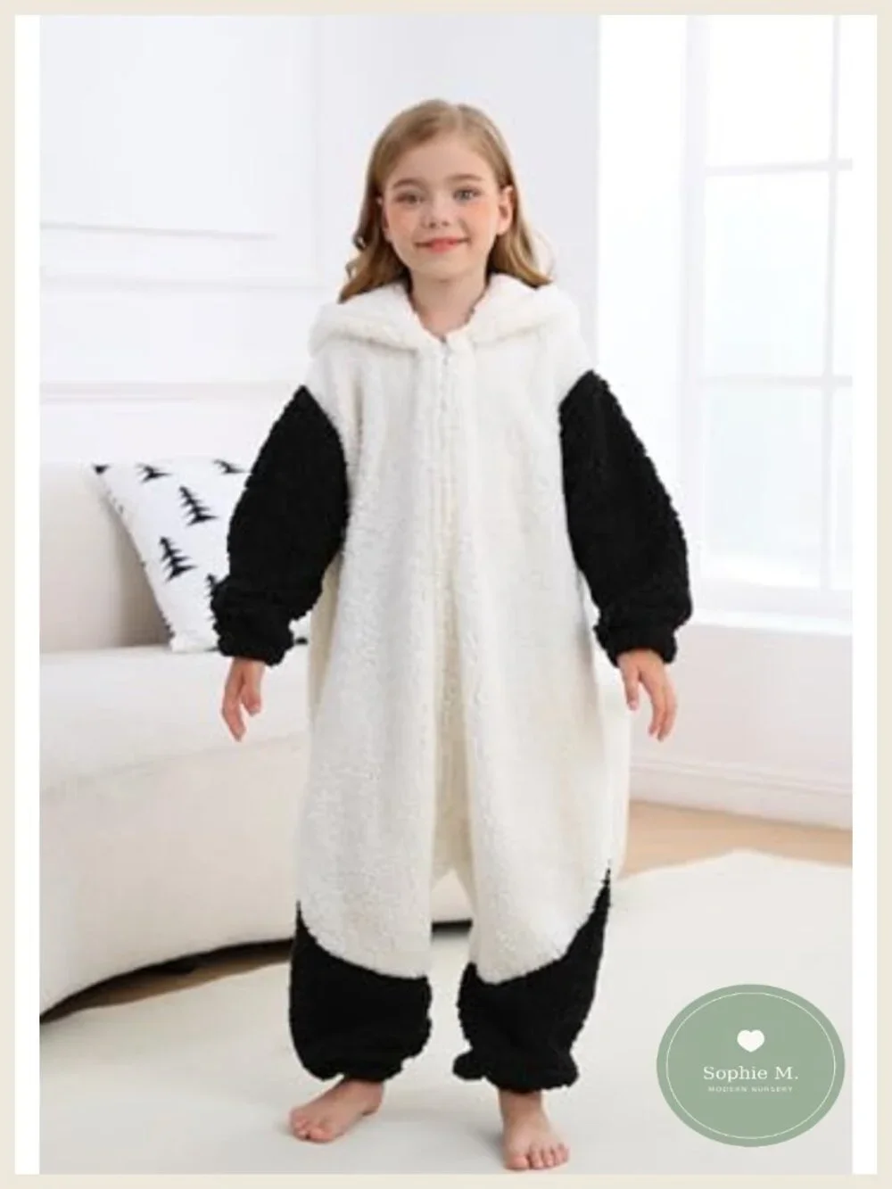 Sheep Onesie Pajamas Kids Animal Costume Sleepwear Cosplay Jumpsuit 4-12Y